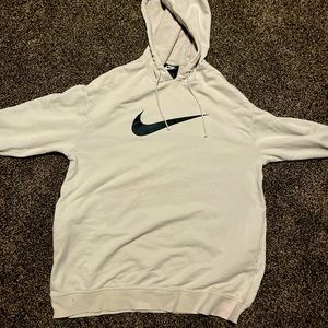 nike center swoosh white hoodie not drift size M pre-owned condition cream/white